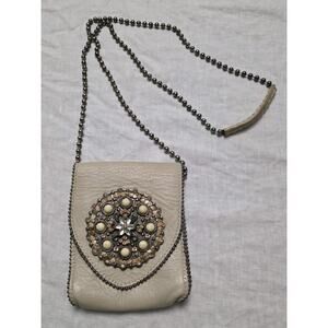 Leatherock Leather Purse with beaded shoulder strap Embellished Western USA